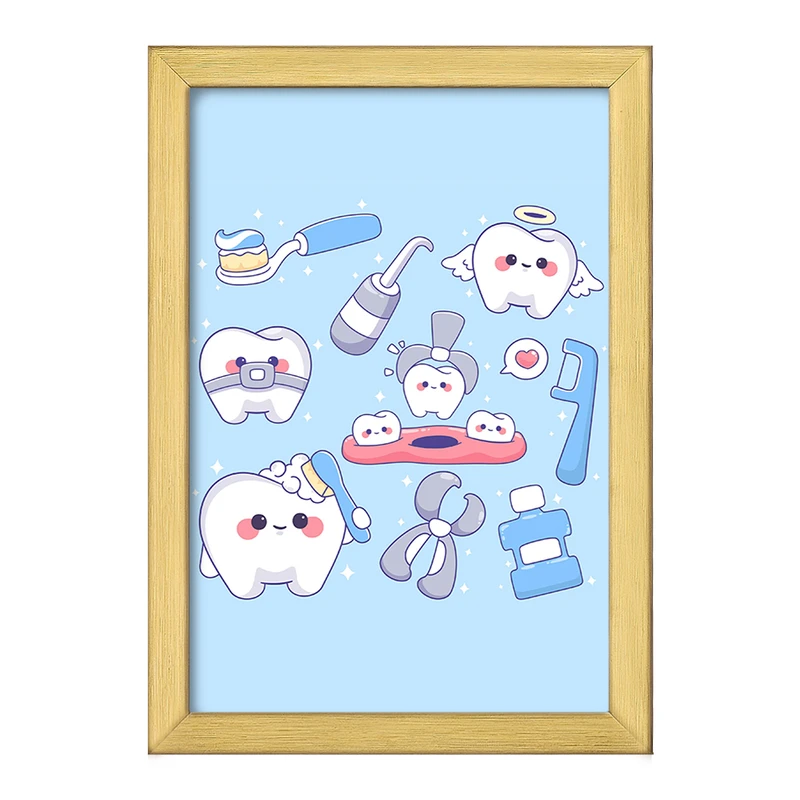 تابلو خندالو طرح دندان و دندان پزشکی کودکانه کد 36731