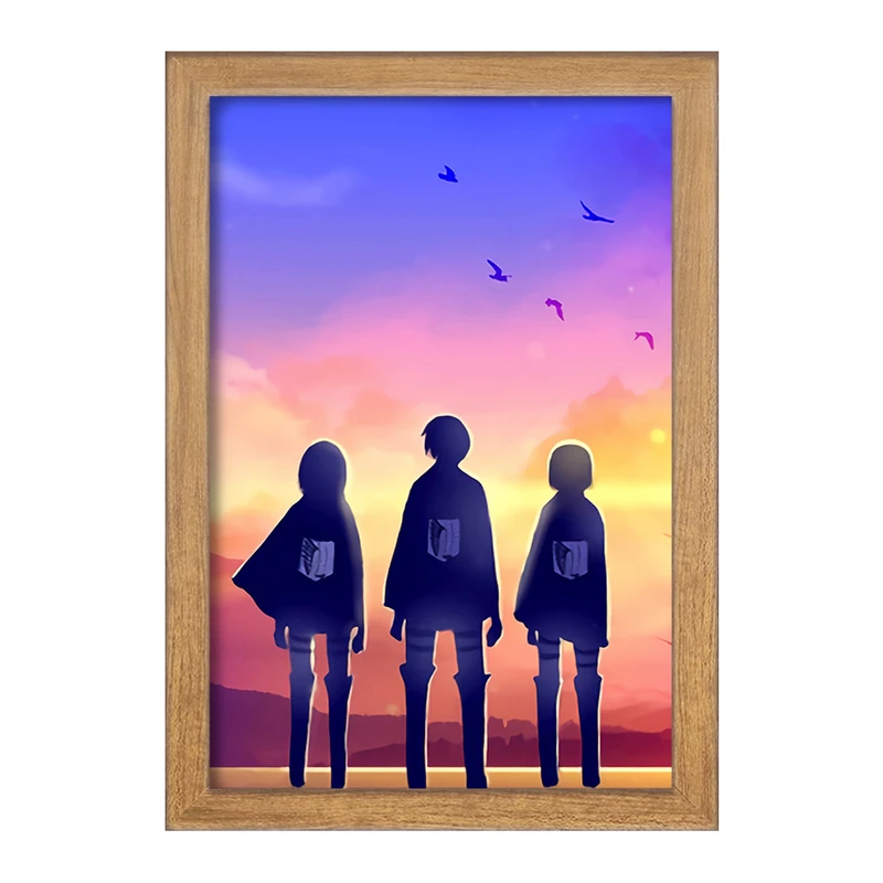 تابلو خندالو مدل میکاسا و ارن و آرمین انیمه اتک آن تایتان Attack on Titan  کد 11053