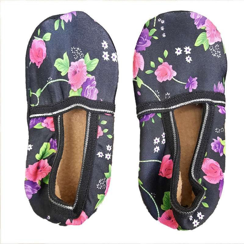 پاپوش دخترانه مدل تو کرکی استپ دار طرح گل کد AS1274