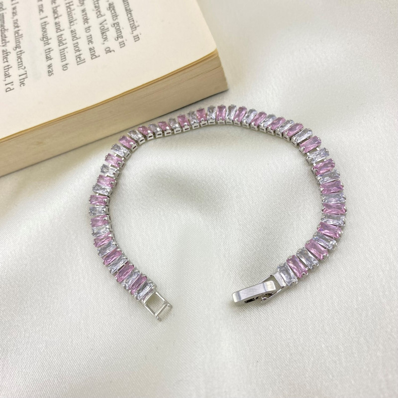 دستبند زنانه ژوپینگ مدل باگت جواهری تنیسی کد B4341