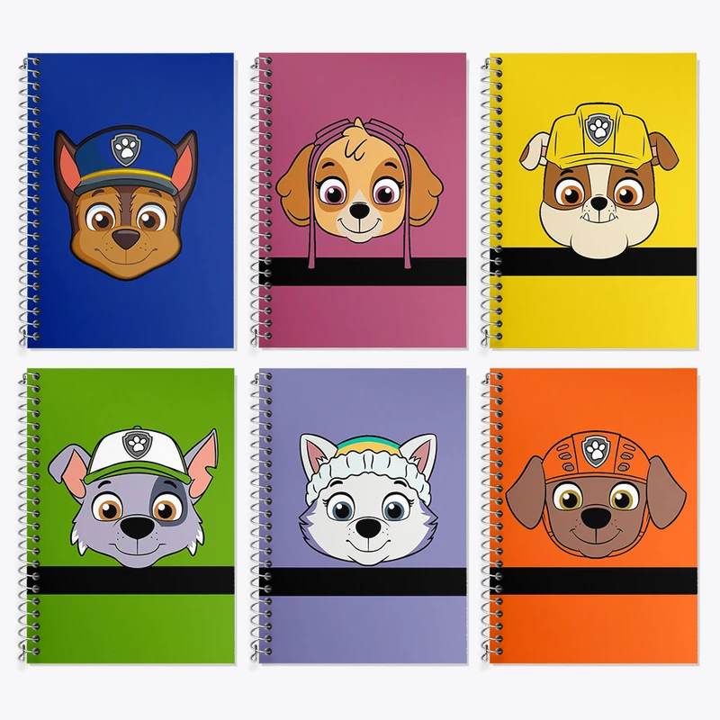 دفتر زبان 50 برگ خندالو مدل دو خط طرح سگ های نگهبان (Paw Patrol) کد 297 مجموعه 6 عددی