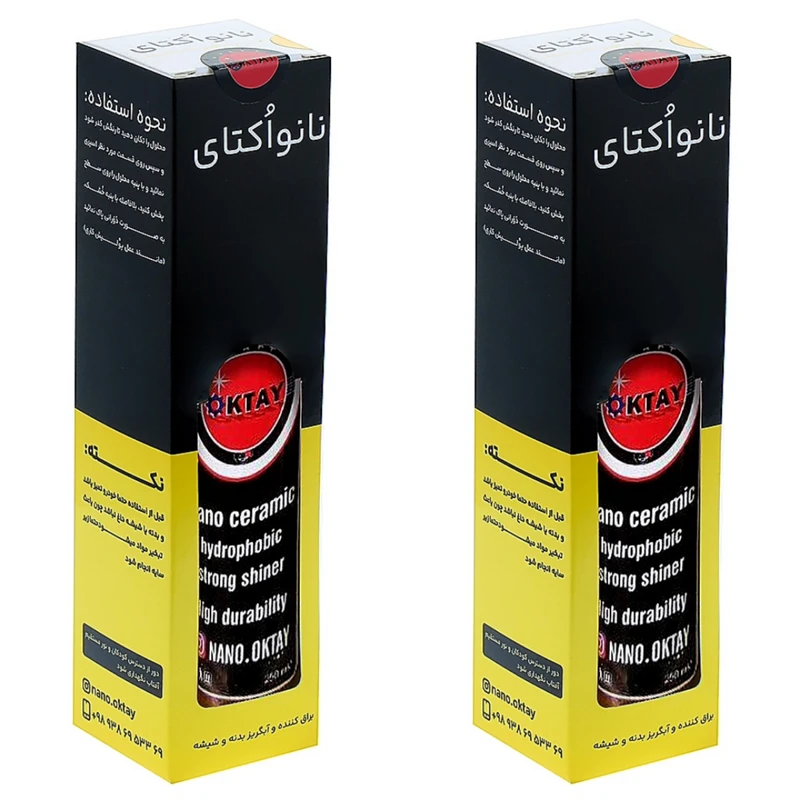 اسپری براق کننده بدنه خودرو اکتای مدل سرامیک حجم 250 میلی لیتر بسته 2 عددی