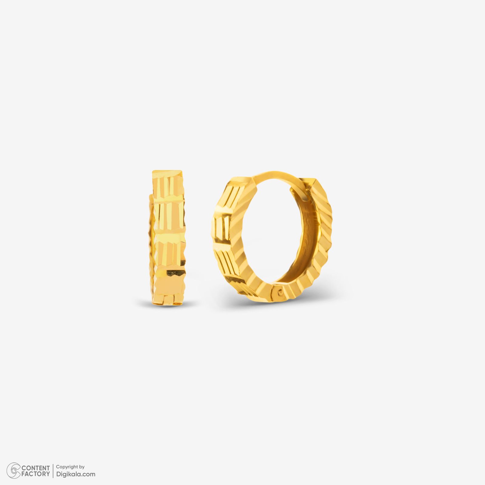 گوشواره حلقه‌ای طلا 18 عیار زنانه گلدم مدل E245007 -  - 2