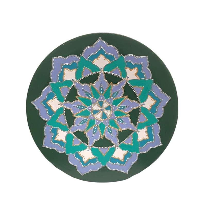 بشقاب دیوارکوب سفالی طرح نقطه کوبی کد RK1