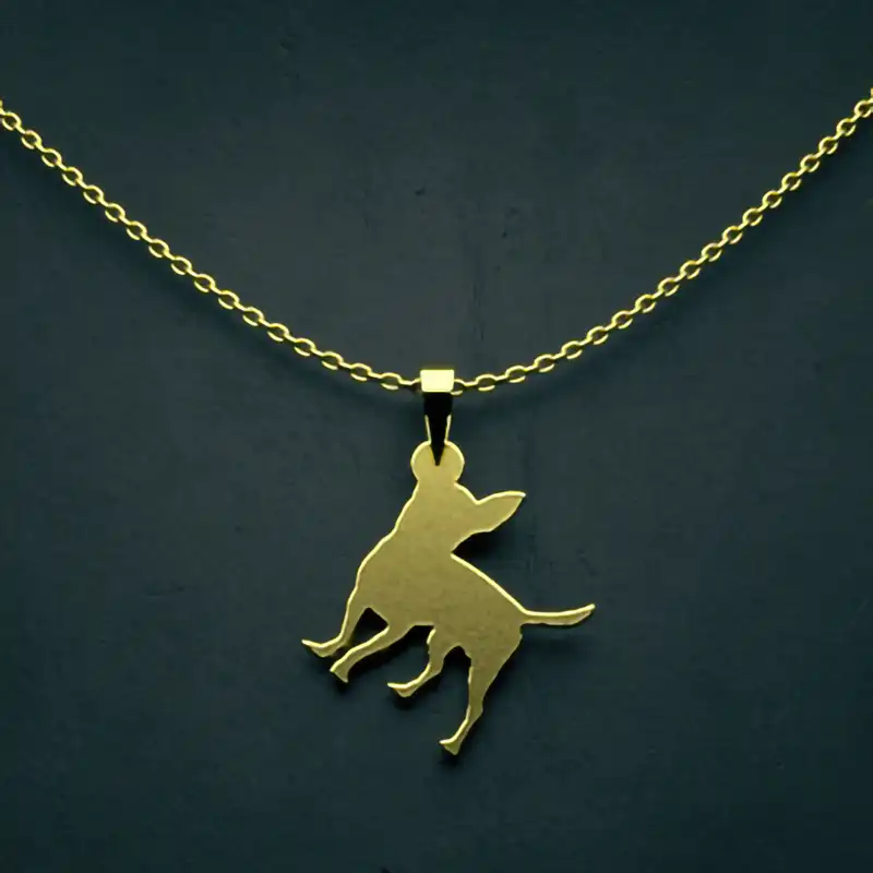 گردنبند طلا 18 عیار زنانه مدوپد مدل سگ کد J3-1-1190