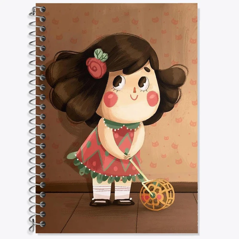 دفتر زبان 50 برگ خندالو مدل دو خط طرح دخترانه فانتزی کد 25707