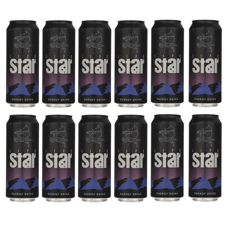 نوشابه انرژی زا لایف استار - 500 میلی لیتر بسته 12 عددی
