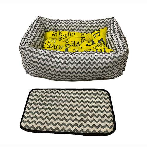 جای خواب سگ و گربه مدل زیگزال کد 601 به همراه تشک باکس