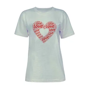 تی شرت آستین کوتاه زنانه مدل قلب کد L69 رنگ طوسی