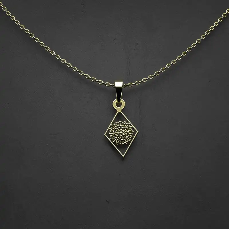 گردنبند طلا 18 عیار زنانه مدوپد مدل هندسی کد CC2-1-1232