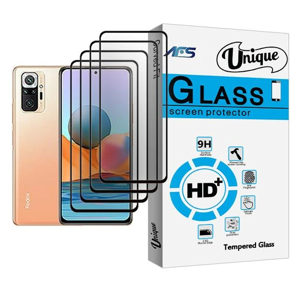 محافظ صفحه نمایش ای اف اس مدل Unique Glass MIX004 مناسب برای گوشی موبایل شیائومی Redmi Note 10 Pro Max بسته چهار عددی