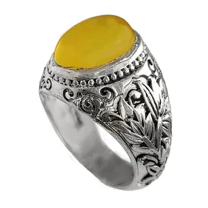 انگشتر نقره مردانه مدل عقیق شرف الشمس کد MSH2020