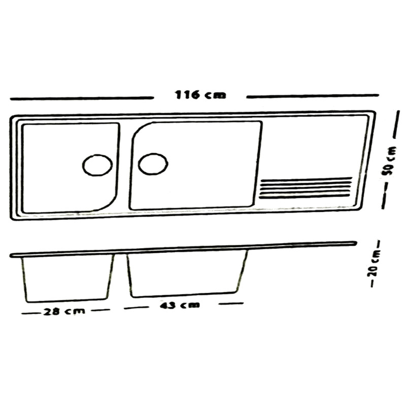 سینک ظرفشویی گرانیت مدل لوتوس 142 توکار