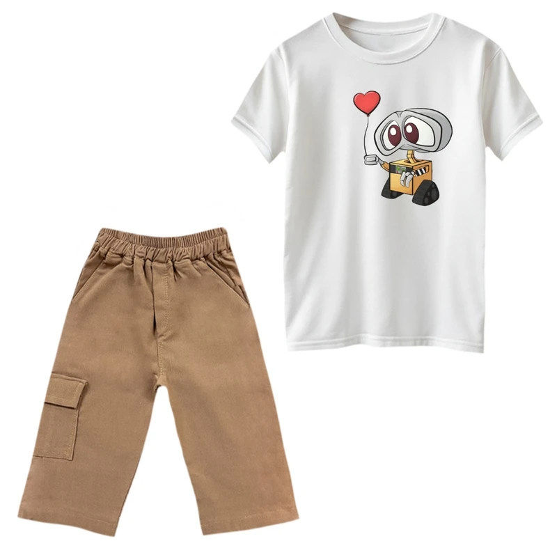 ست تی‌شرت و شلوارک پسرانه مدل والی و قلب