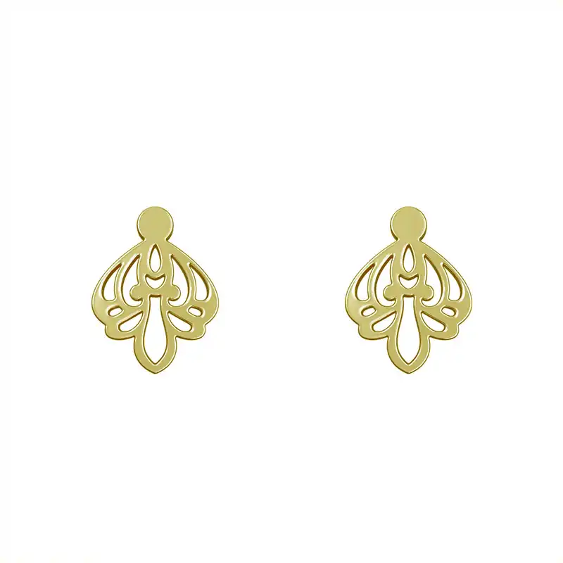 گوشواره طلا 18 عیار زنانه مدوپد مدل هندسی کد GA1-15118