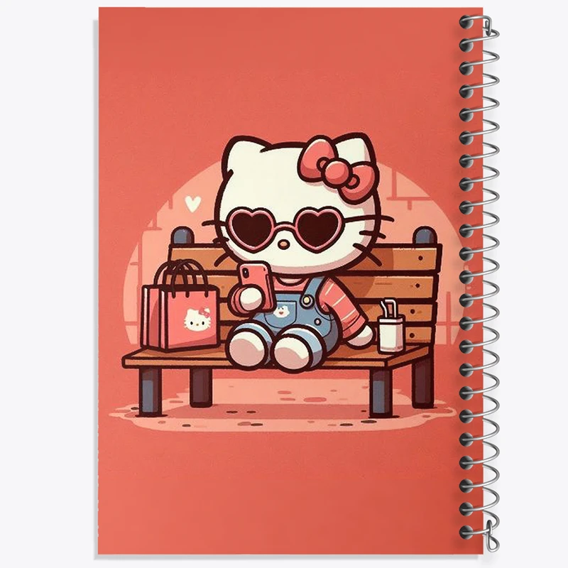 دفتر ژورنال نویسی 50 برگ خندالو مدل نقطه ای طرح هلو کیتی (Hello Kitty) کد N1844