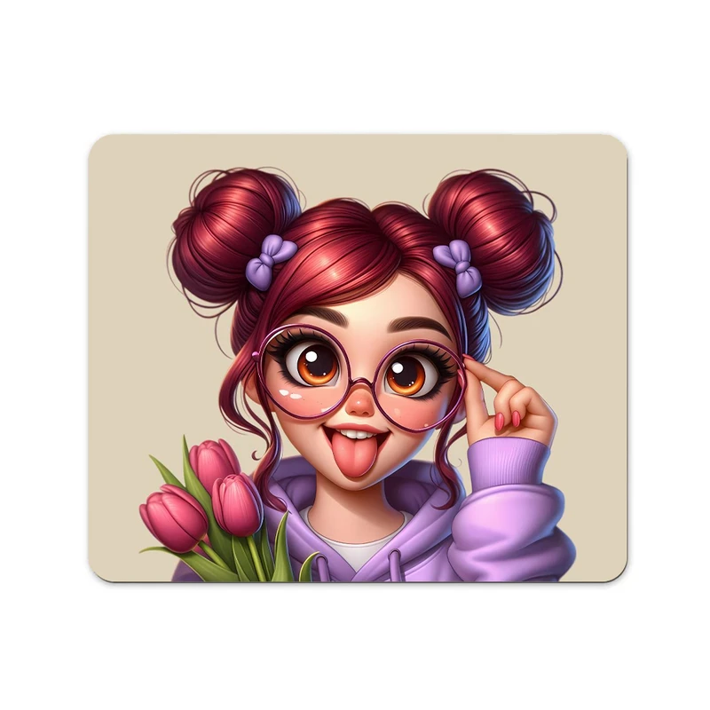 ماوس پد پاد آفرین طرح دختر کد 443 سایز 19*24 سانتی متر