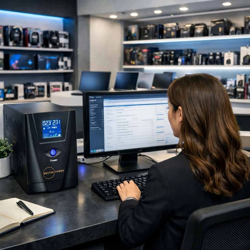 یو پی اس بستن پاور مدل BPO-1000VA-7Ah با ظرفیت 1000ولت آمپر به همراه باتری داخلی
