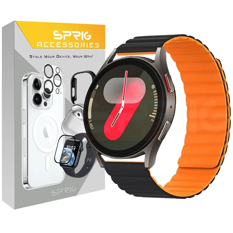 بند اسپریگ مدل Silicone Magnetic Link BK مناسب برای ساعت هوشمند سامسونگ Galaxy Watch 6 40mm / watch 6 44mm / Watch 6 Classic 43mm / Watch 6 Classic 47mm