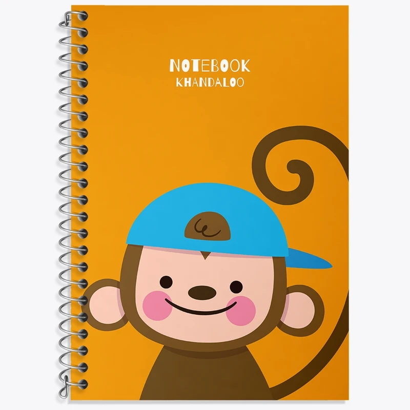 دفتر زبان 50 برگ خندالو مدل سه خط طرح میمون کیوت کد N1528