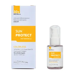 کرم ضدآفتاب بدون رنگ موناولیا SPF 50 مدل 01 مناسب انواع پوست حجم 30 میلی لیتر