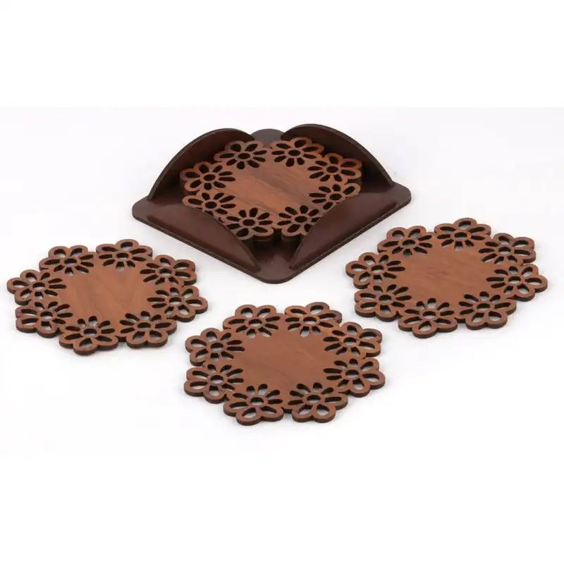 زیر لیوانی مستر راد طرح گل w-6 بسته 6 عددی