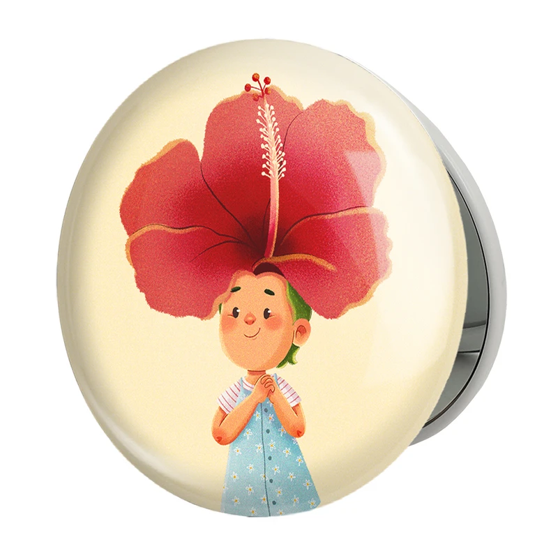 آینه جیبی خندالو طرح دخترانه فانتزی مدل تاشو کد 25719 