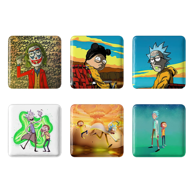 مگنت خندالو طرح انیمیشن ریک و مورتی Rick and Morty کد 1699A مجموعه 6 عددی