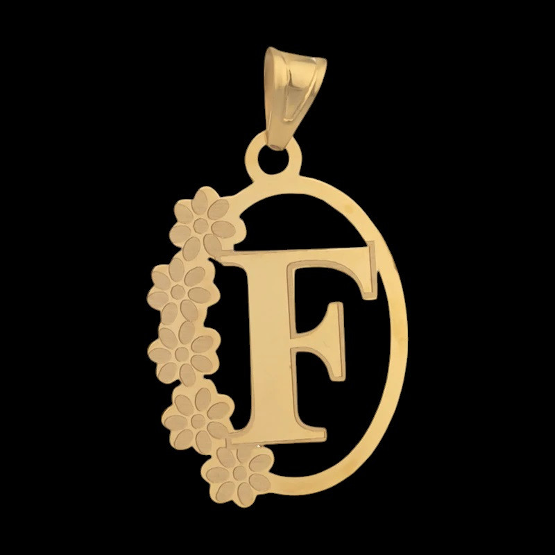 آویز گردنبند طلا 18 عیار زنانه وی وی گلد گالری مدل حرف F کد va991