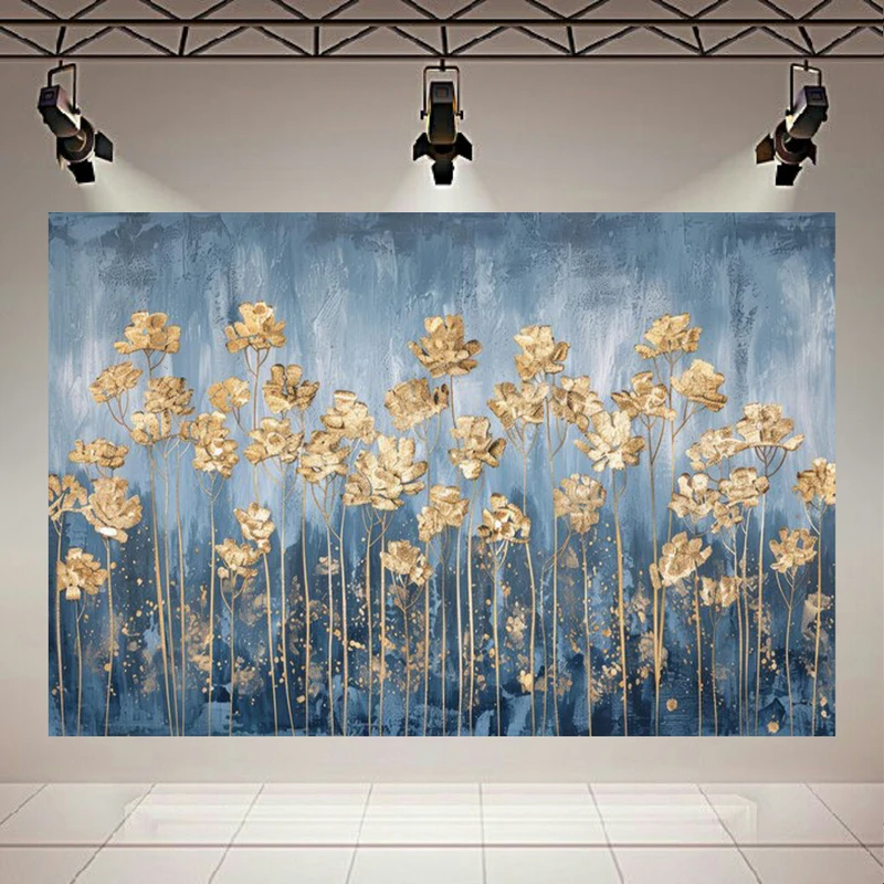 پوستر طرحد بک لایت انتزاعی گل مدل طلایی کد AR304567