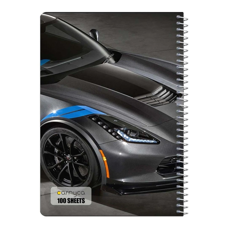 دفتر مشق 100 برگ سیمی کارنیکا طرح شورولت کوروت Chevrolet Corvette کد 30059