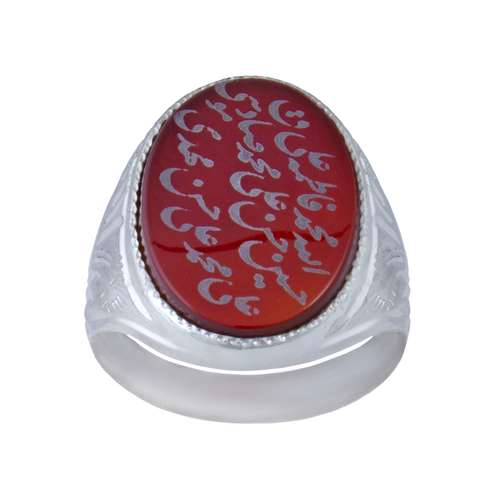 انگشتر نقره مردانه مدل سنگ عقیق اصل رکاب سیلندری کد AM_016