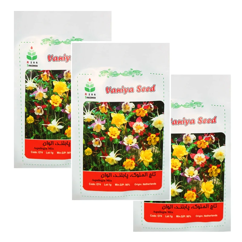 بذر گل تاج الملوک پا بلند الوان آذر سبزینه مدل A1148 بسته 3 عددی