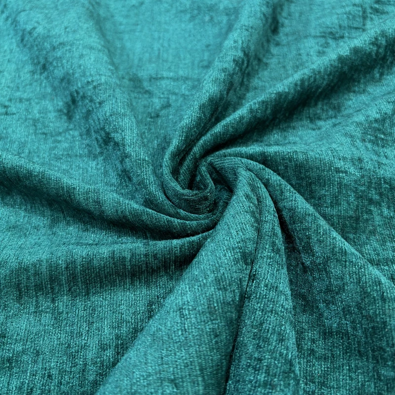 پارچه پرده عرض 2.85 متر مدل والا طرح مخمل شانل رنگ سبز آبی