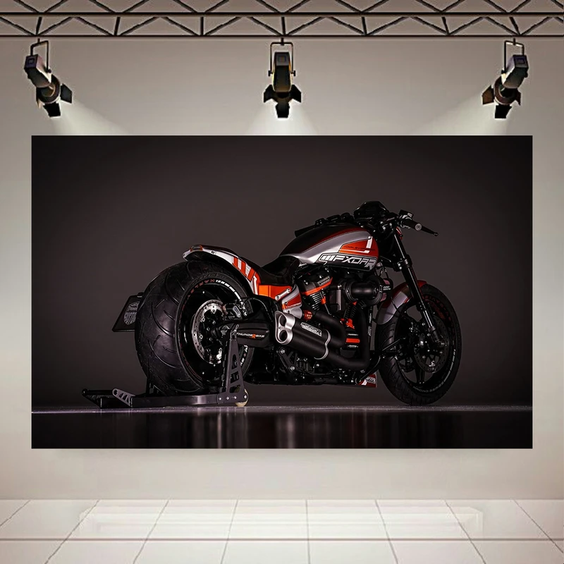 پوستر دیواری طرح موتور سنگین مدل HARLEY-DAVIDS ON FXDR کد AR10712
