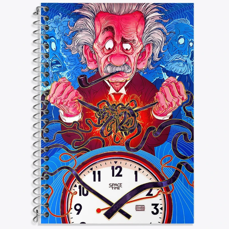 دفتر زبان 50 برگ خندالو مدل سه خط طرح آلبرت اینشتین کد F170