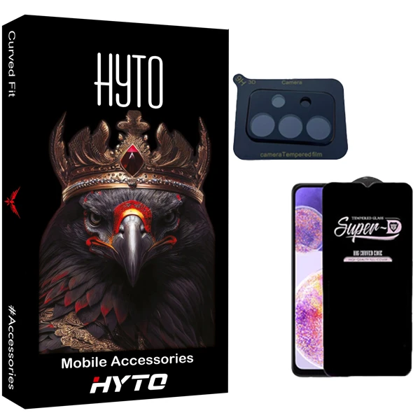 محافظ صفحه نمایش هیتو مدل SuperD Pro مناسب برای گوشی موبایل  سامسونگ Galaxy a23 به همراه محافظ لنز دوربین 3D