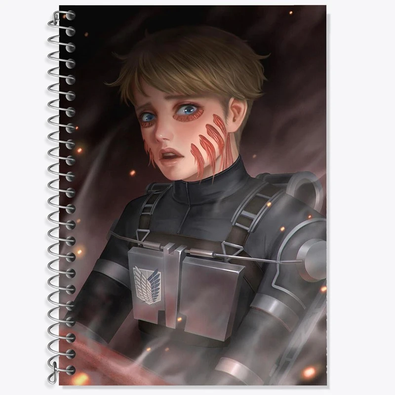 دفتر زبان 50 برگ خندالو مدل دو خط طرح آرمین آرلرت انیمه اتک آن تایتان Attack on Titan کد 10961