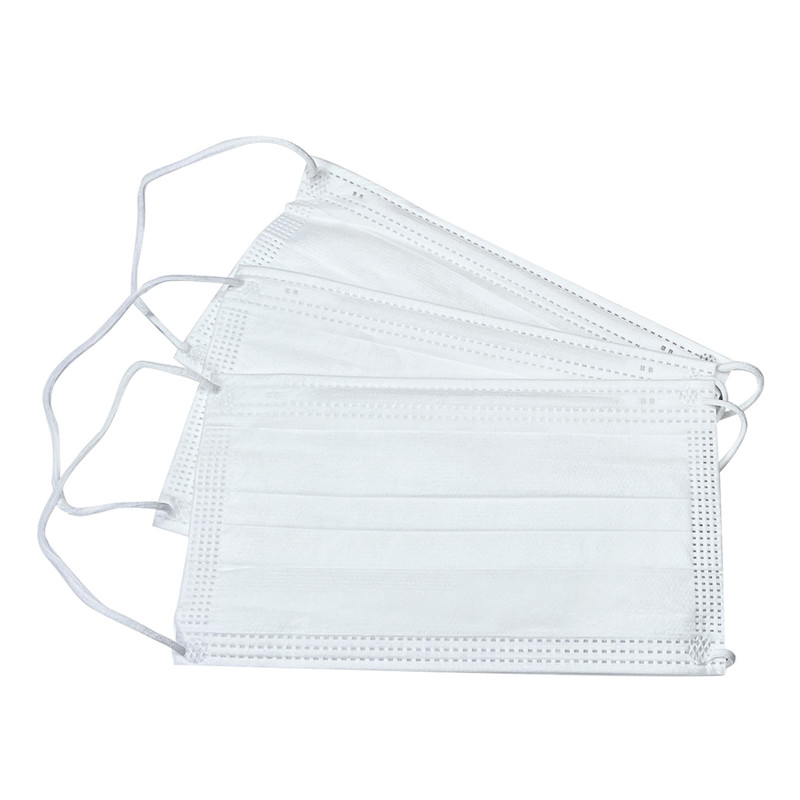 ماسک تنفسی مدل سه لایه سفید 608040001 بسته 50 عددی
