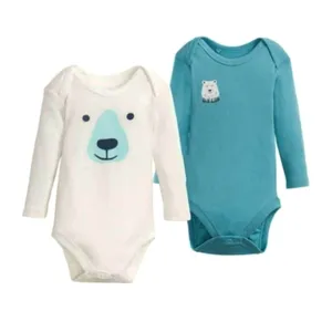 بادی آستین بلند نوزادی لوپیلو مدل خرس قطبی مجموعه 2 عددی