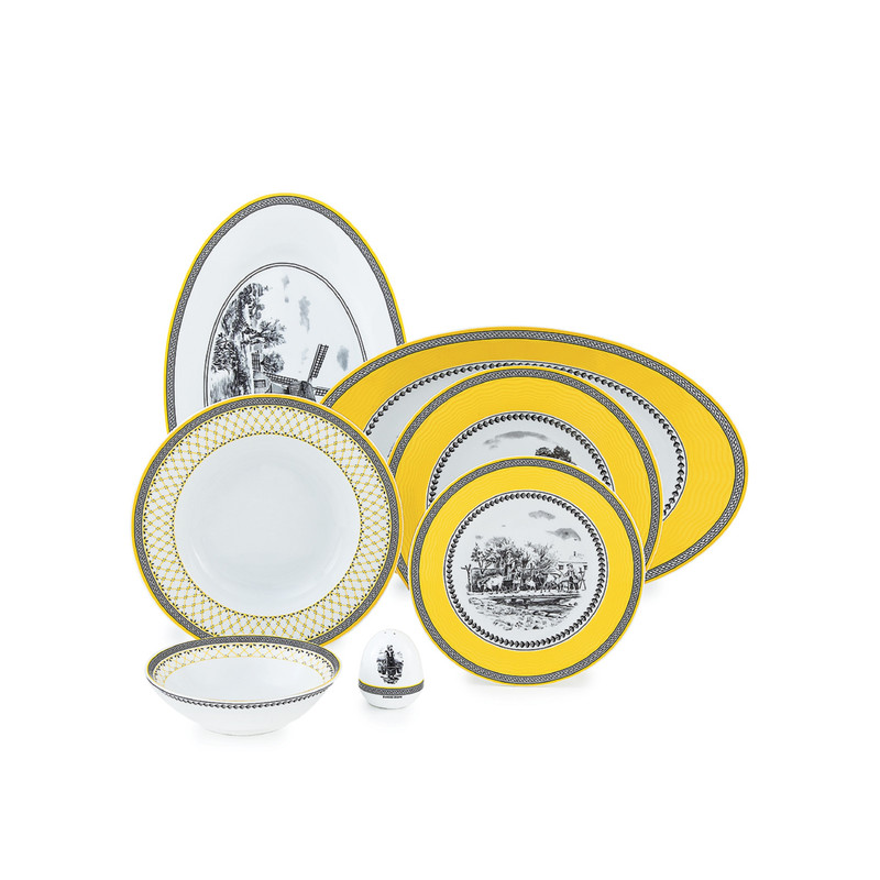 سرويس غذاخوری 28 پارچه چینی زرین ایران مدل ايتاليا اف ویلیج درجه سه