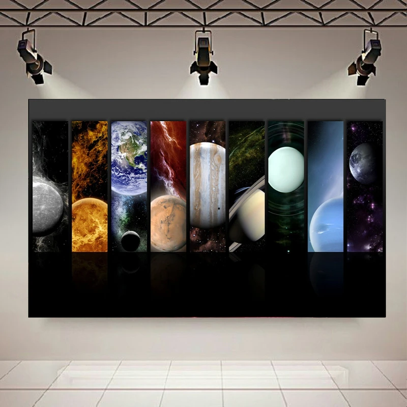 پوستر پارچه ای طرح کهکشان و ستارگان مدل سیارات منظومه شمسی کد AR20350