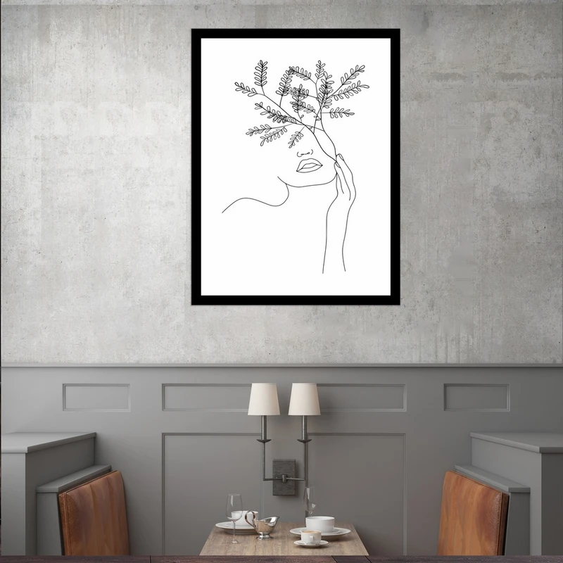 تابلو بکلیت طرح نقاشی مینیمال پرتره مدل B-S9943