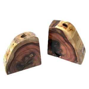 گلدان چوبی مدل پسته مجموعه 2 عددی