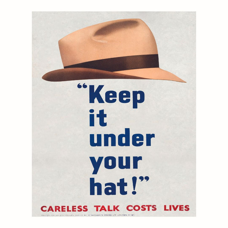 پوستر مدل اطلاعات محرمانه را زیر کلاه خود نگه دارید  