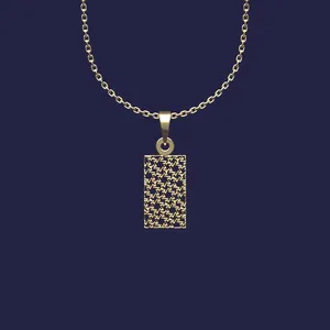 گردنبند طلا 18 عیار زنانه مدوپد مدل مستطیل کد Z2-1-1161