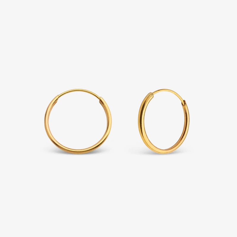 گوشواره حلقه‌ای طلا 18 عیار زنانه مصلحی گلد مدل 654