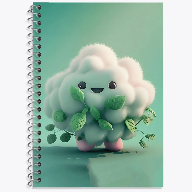 دفتر زبان 50 برگ خندالو مدل سه خط طرح ابر کیوت کد N5290