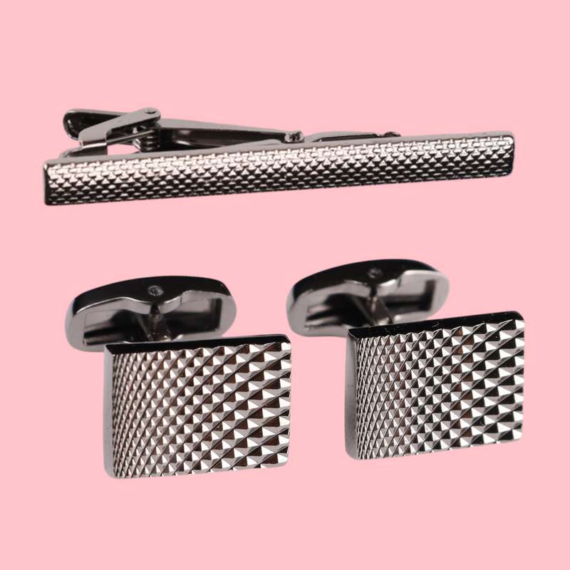 ست دکمه سردست و گیره کراوات مردانه نسن مدل ND12