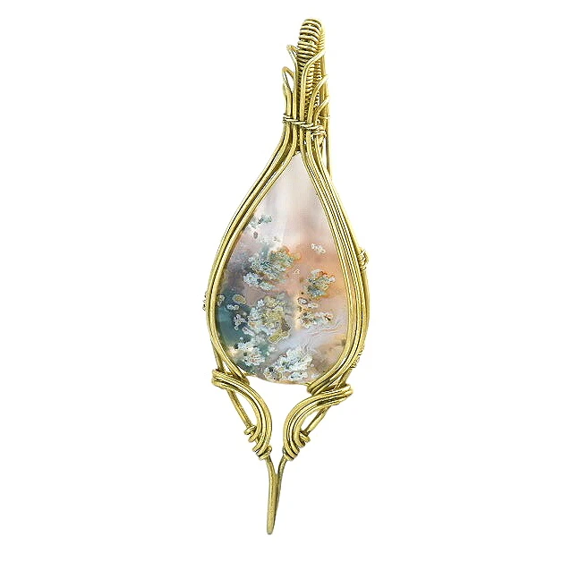 گردنبند زنانه مدل دست ساز با سنگ عقیق شجر بهاری